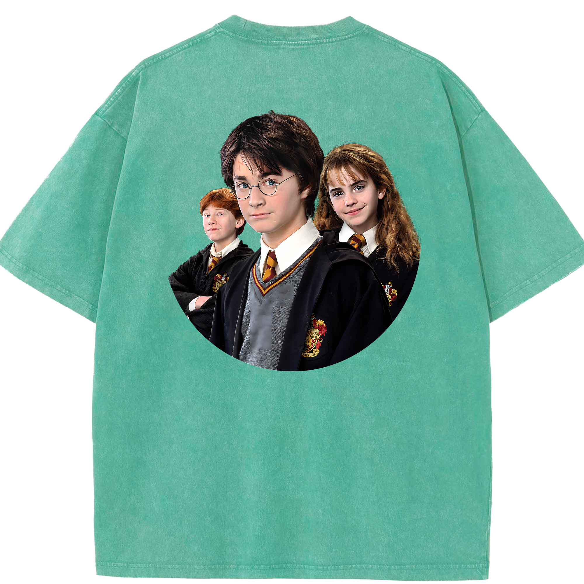 （画像用） Harry Potter ハリー・ポッターシリーズ 綿100% ヴィンテージ風 半袖Tシャツ（背面プリント）